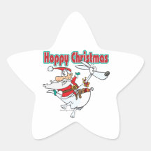 hoppy christmas santa hopping kangaroo sticker