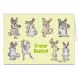 Hoppy Easter Cartoon Rabbits Greeting Card