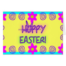 Hoppy Easter With Bunny Face & Ears Cards
