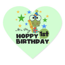 Hoppy Frog 1st Birthday T shirts and Gifts Stickers
