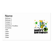 Hoppy Frog 2nd Birthday T-shirts and Gifts Business Cards