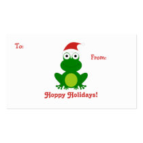 Hoppy Holidays Santa Frog Business Card Templates