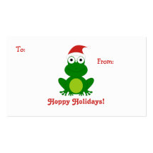 Hoppy Holidays Santa Frog Business Card Templates