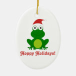 Hoppy Holidays Santa Frog Christmas ornament