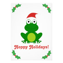 Hoppy Holidays Santa Frog Custom Announcement