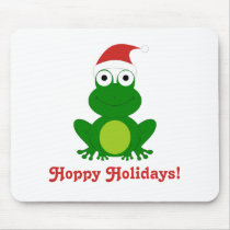 Hoppy Holidays Santa Frog Mouse Pads