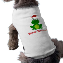 Hoppy Holidays Santa Frog Pet T Shirt