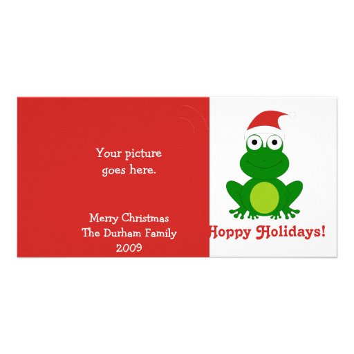 Hoppy Holidays Santa Frog Photo Card