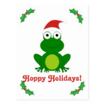 Hoppy Holidays Santa Frog Postcard