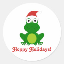 Hoppy Holidays Santa Frog Stickers