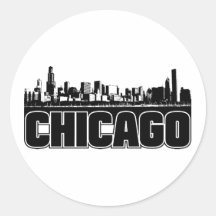 Horizon de Chicago Autocollant Rond