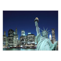 Horizon de Manhattan et la statue de la liberté Invitation Personnalisée