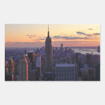 Horizon de NYC juste avant le coucher du soleil Autocollant
