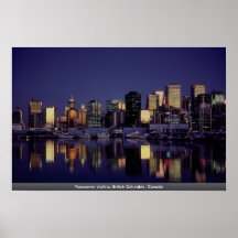 Horizon de Vancouver, Colombie-Britannique, Canada Poster