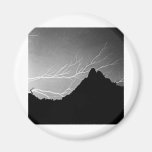 Horizonal Lightning Storm BW Fridge Magnet