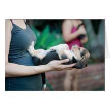 Horizontal Beagle Baby Card
