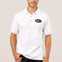 Horizontal Moody Stoplight Lefty Green Polo Shirt