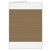Horizontal Stripes - Khaki and Dark Brown Greeting Cards