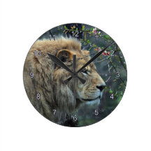 Horloge murale africaine masculine de Lion-Amant d Horloges Murales