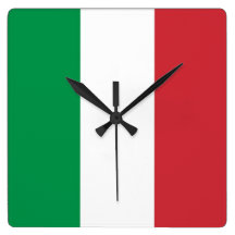 Horloge murale avec le drapeau de l'Italie