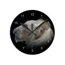 Horloge murale blanche rare de Lion-Amant de grand Horloges Murales