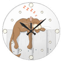 Horloge murale de chat de petit somme