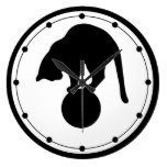 Horloge murale de chat noir