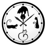 Horloge murale de chat noir