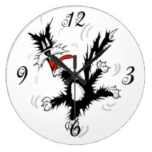 Horloge murale folle de chat