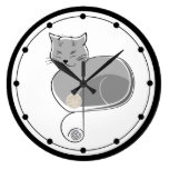 Horloge murale lunatique de chat
