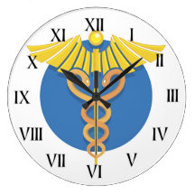 Horloge murale médicale de symbole de Cadeceus