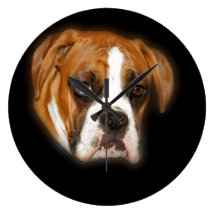 Horloge murale mignonne de portrait de chien de bo