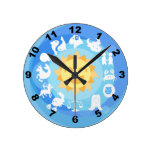 Horloge murale mignonne de zodiaque