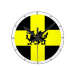 Horloge murale patriotique de St Davids de jaune d