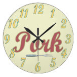 Horloge ronde de porc