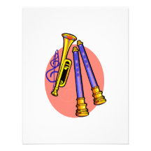 Horn and Two Woodwind Instruments Design Custom Announcements