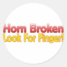 Horn Broken Look for Finger! Stickers