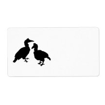 Hornbill Birds in Black. Personalized Shipping Labels