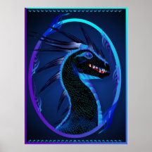 Horned Black Dragon Posterr