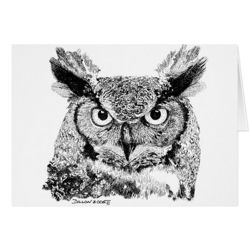 Horned Owl Greeting Card