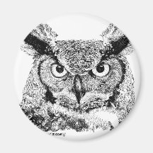 Horned Owl Refrigerator Magnets