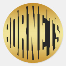 HORNETS - GOLD TEXT STICKERS