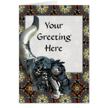 Horns of Plenty Octa Sm Any Colour Greeting Card