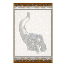 Horns of Plenty RIH  Lg Any Colour Stationary Stationery Design