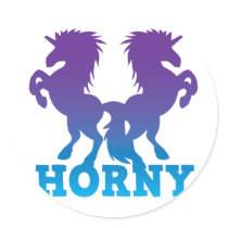 Horny Unicorns Round Sticker