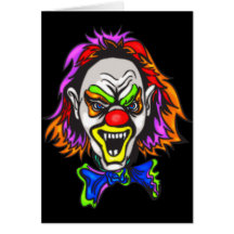 Horrid Evil Clown Greeting Card