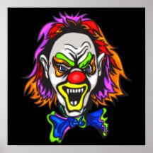 Horrid Evil Clown Print