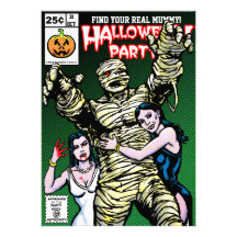 Horror Comic Style Halloween Party Custom Invitation