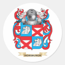 Horsburgh Coat of Arms (Family Crest) Round Stickers