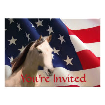 Horse American Flag Invitation